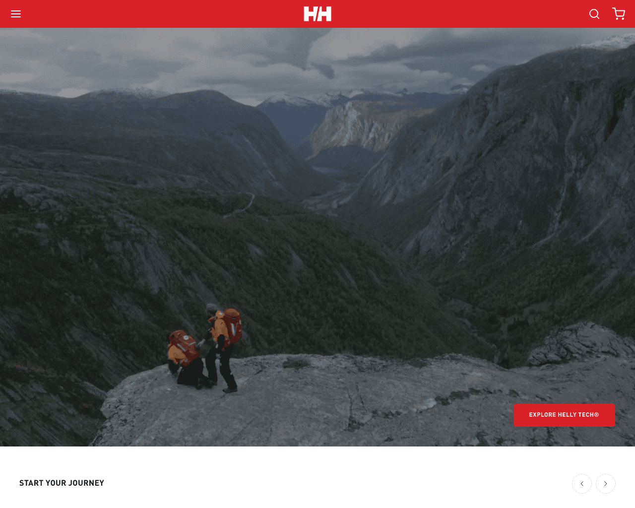 Helly Hansen homepage