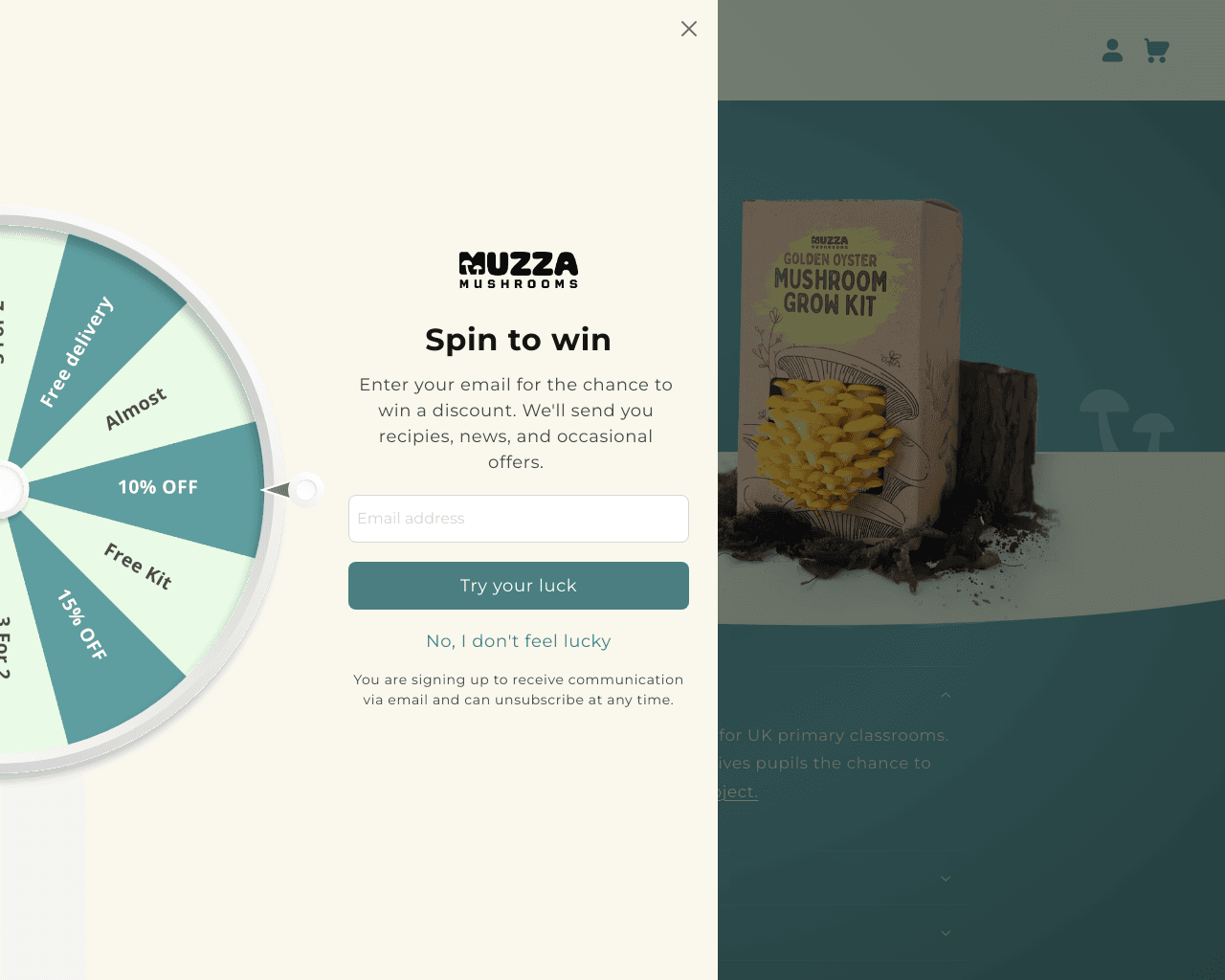 Muzza Mushrooms homepage