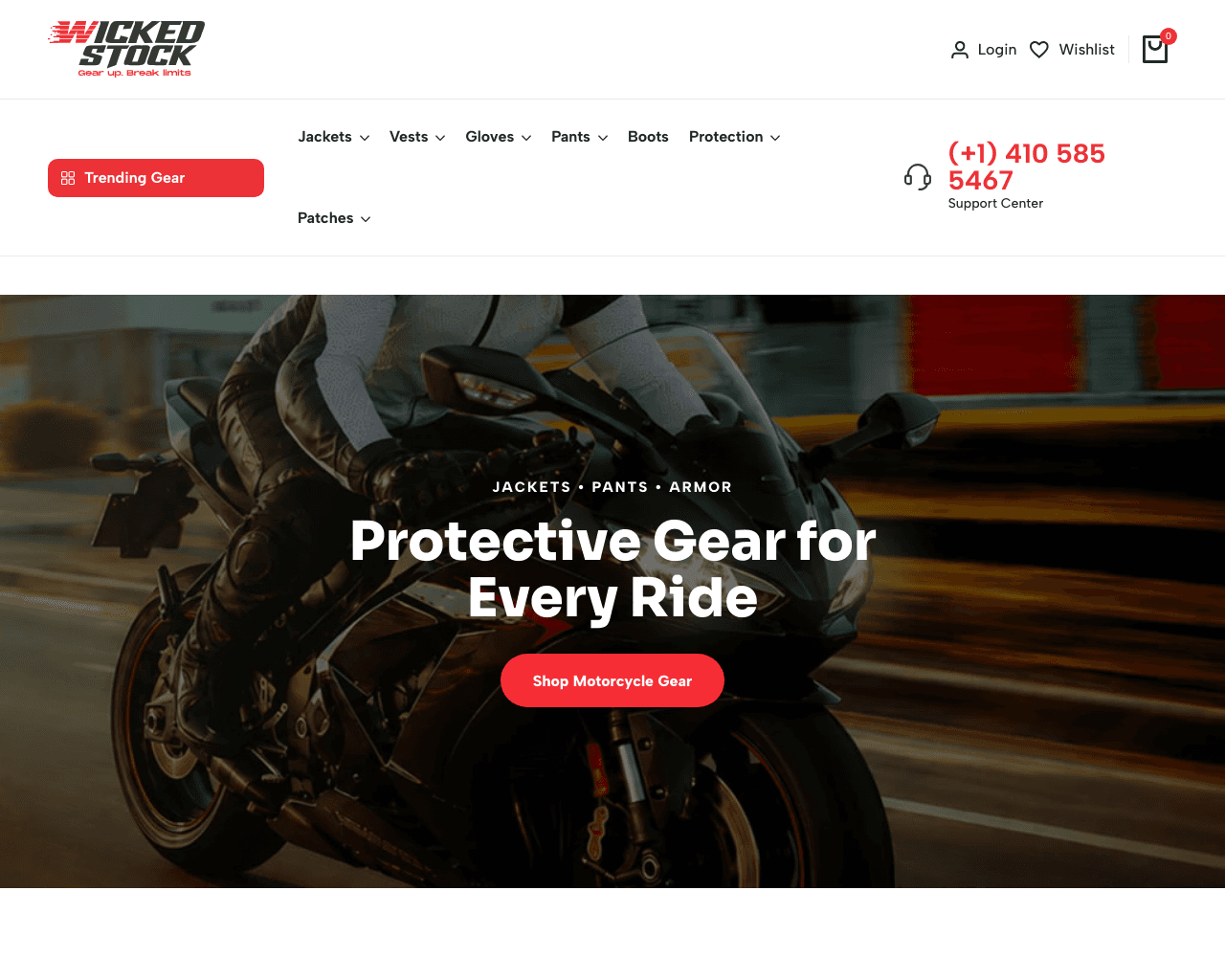 Wicked Stock | Motorcycle Gear, Leather Jackets & Riding Apparel homepage