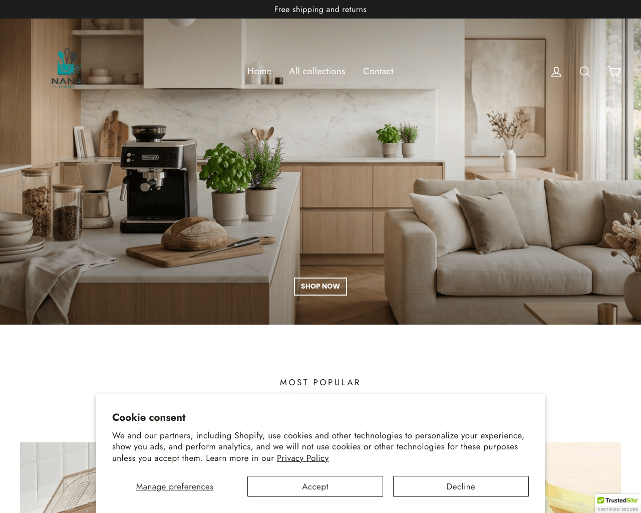 NANA HOME homepage