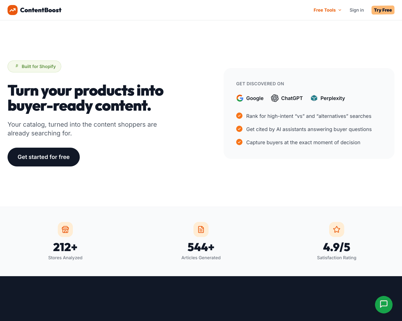 ContentBoost - SEO Content for Shopify Stores homepage