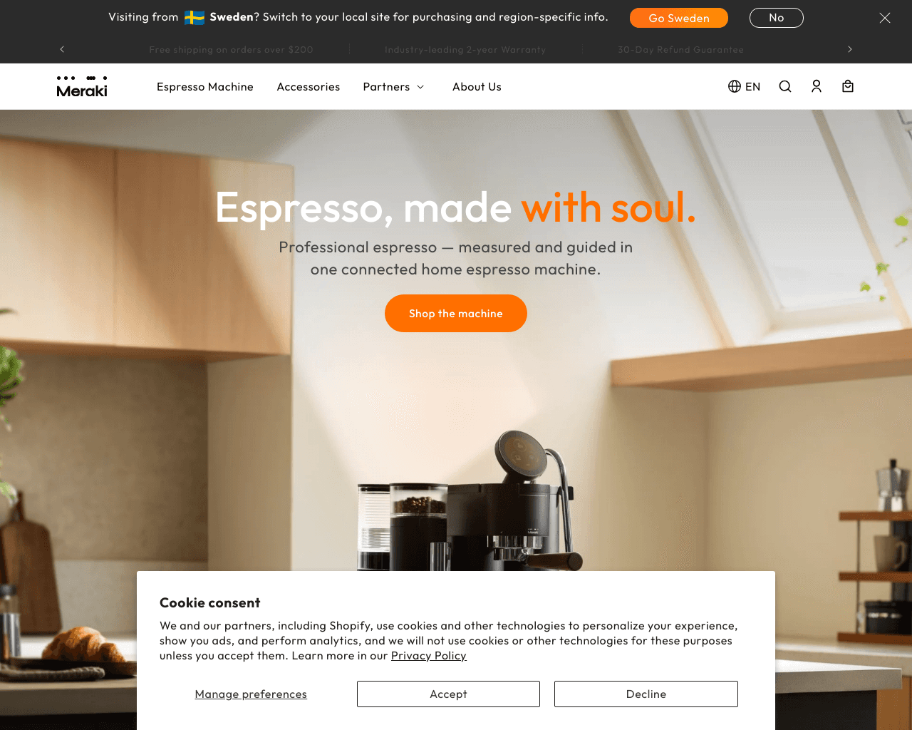 Meraki | Professional Home Espresso & Coffee Machines homepage