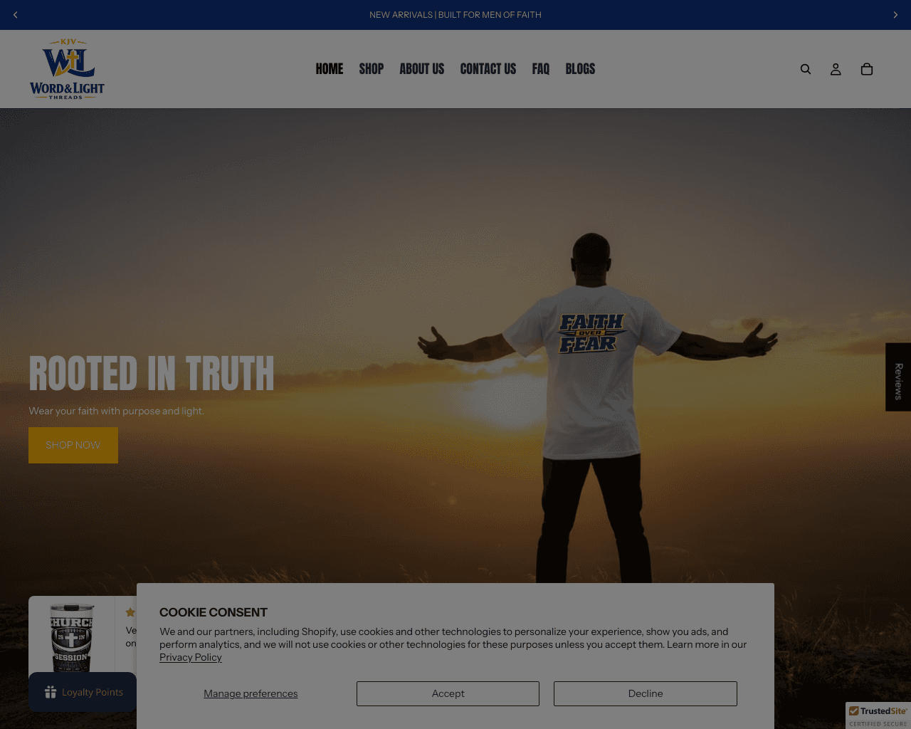 Christian Faith Apparel & KJV Scripture Tees | Word & Light homepage